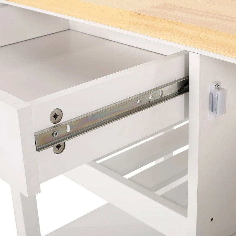 Modern Wooden Kitchen Cart with Wheels Drawer and Cabinet by Christopher Knight Home