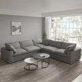 Convertible Modular Sectional Sofa, 5 Seater Corner Sofa with Pillows, 2 x 120.45 Minimalist Sofa Couch for Living Room