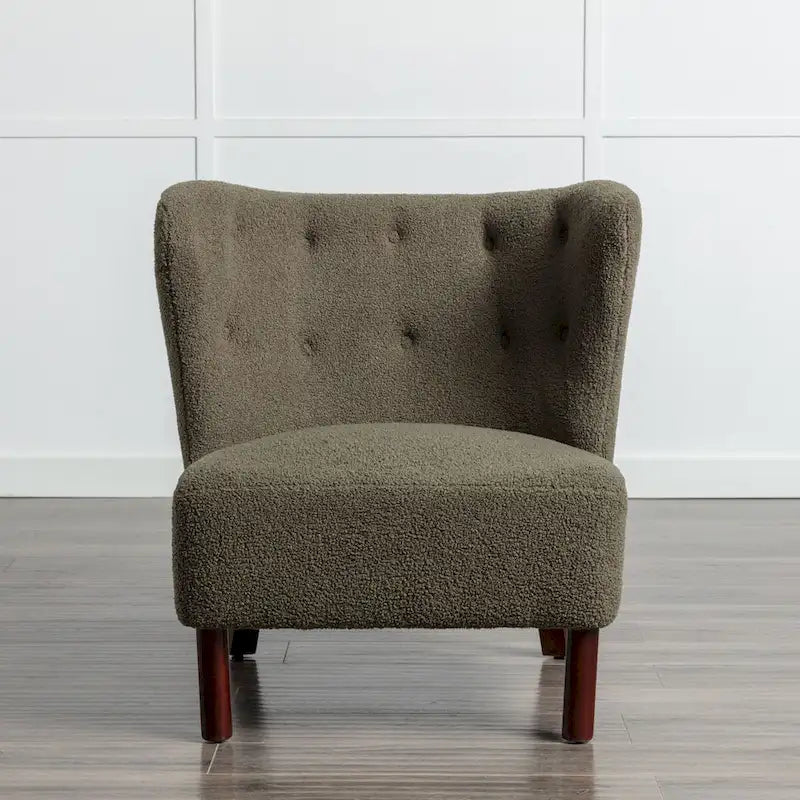 Upholstered Armless Chair, Single Sofa Chair, Modern Reading Chair for Living Room, Bedroom