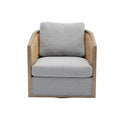 Comfortable circular sofa chair in living room, 360 degree rotating bucket club chair