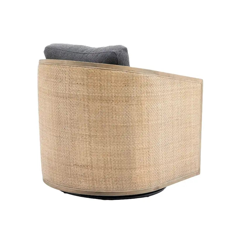 Comfortable circular sofa chair in living room, 360 degree rotating bucket club chair