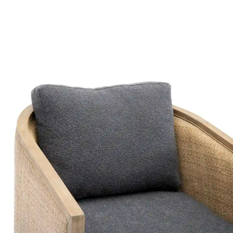 Comfortable circular sofa chair in living room, 360 degree rotating bucket club chair