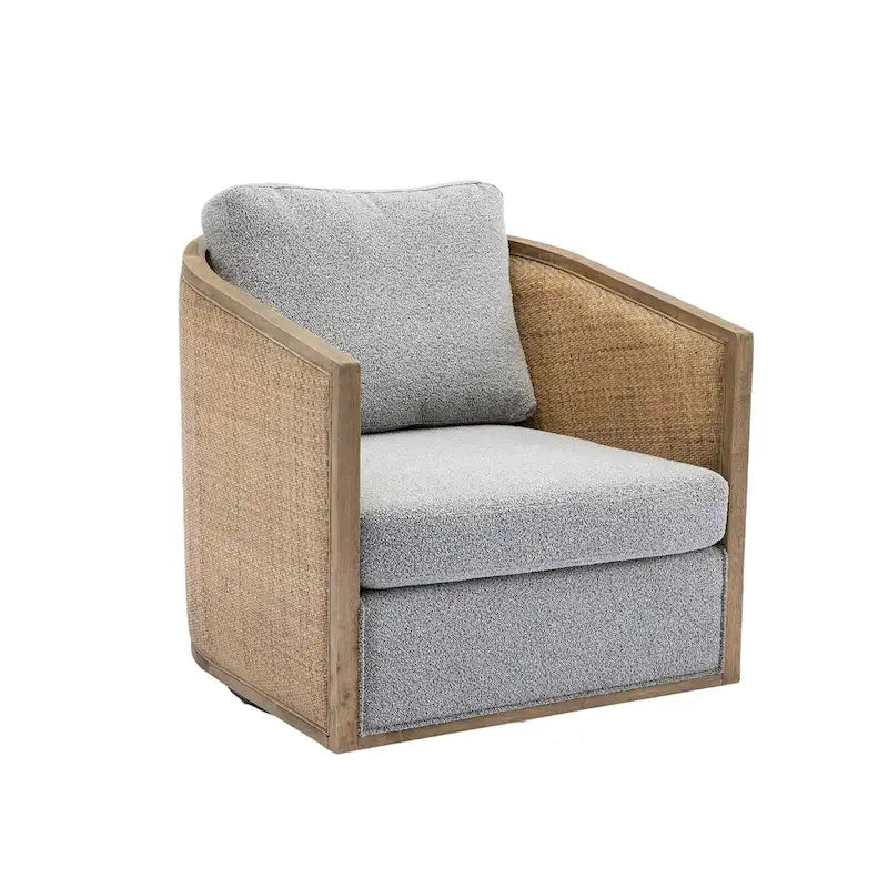 Comfortable circular sofa chair in living room, 360 degree rotating bucket club chair