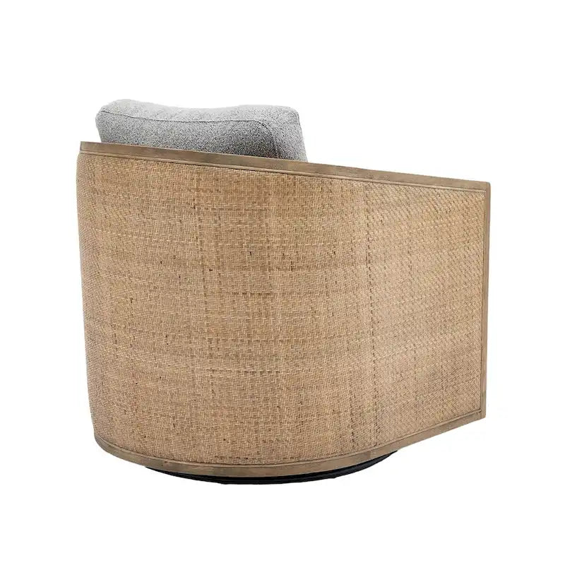 Comfortable circular sofa chair in living room, 360 degree rotating bucket club chair