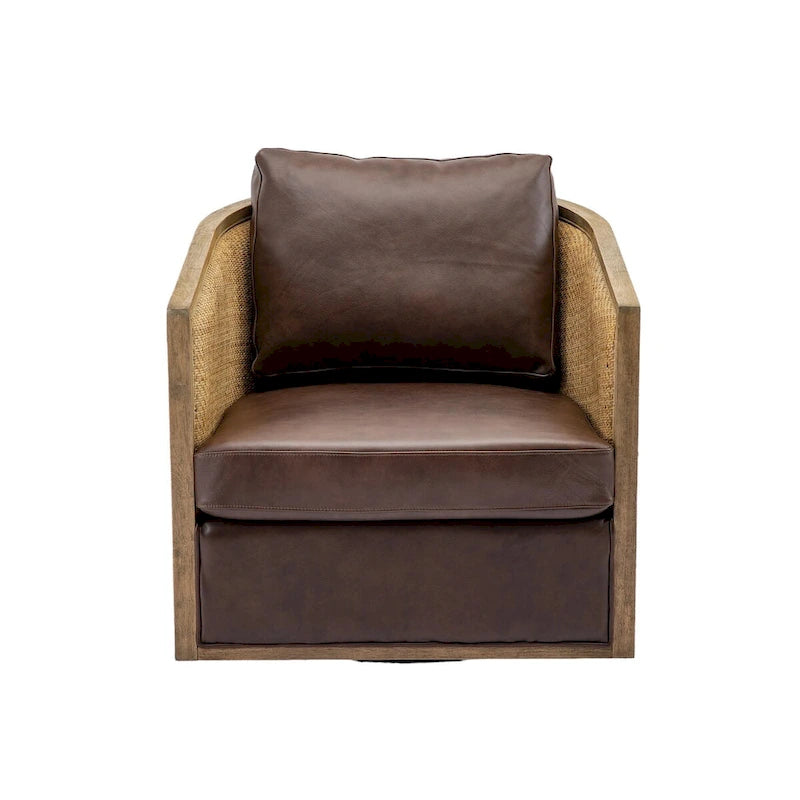 Comfortable circular sofa chair in living room, 360 degree rotating bucket club chair