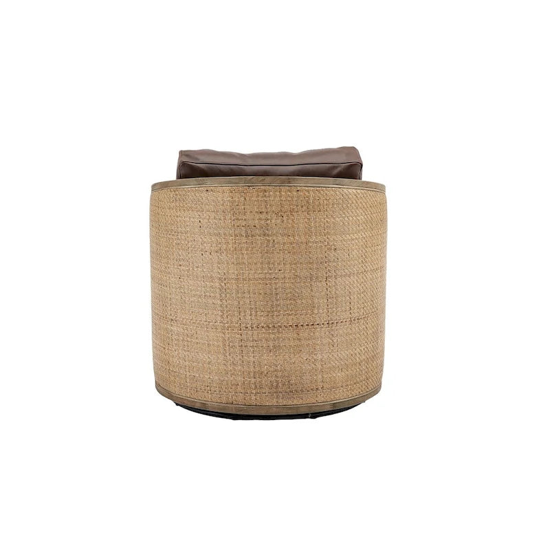 Comfortable circular sofa chair in living room, 360 degree rotating bucket club chair