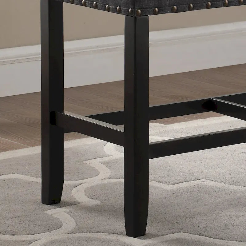 Fabric Counter Height Dining Bench with Nailhead Trim