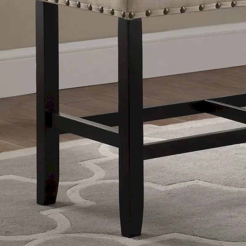 Fabric Counter Height Dining Bench with Nailhead Trim