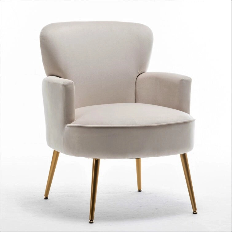 US Pride Furniture Stylish Velvet Armchair with Gold Metal Legs Comfortable Accent Chair