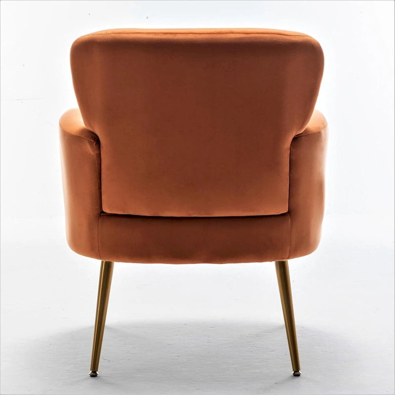US Pride Furniture Stylish Velvet Armchair with Gold Metal Legs Comfortable Accent Chair
