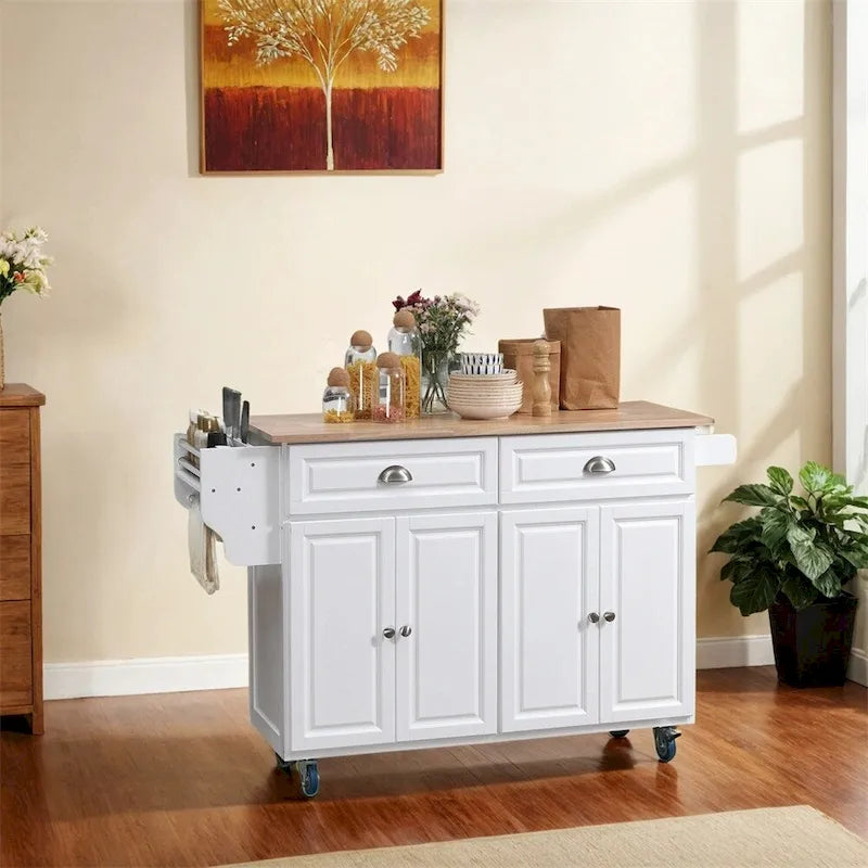 Rolling Kitchen Island on Wheels,Kitchen Cart Breakfast Bar