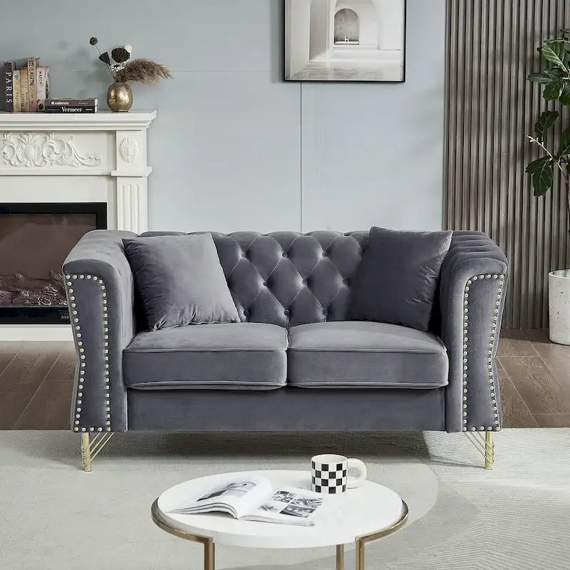 60.2 Chesterfield Velvet Sofa