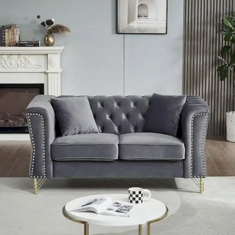 60.2 Chesterfield Velvet Sofa