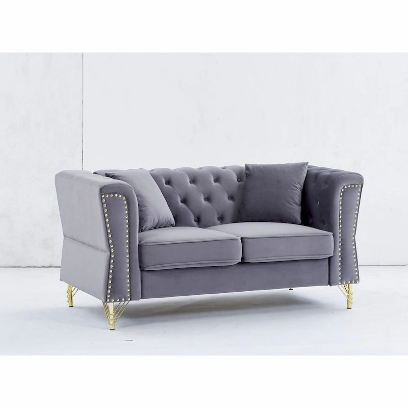 60.2 Chesterfield Velvet Sofa