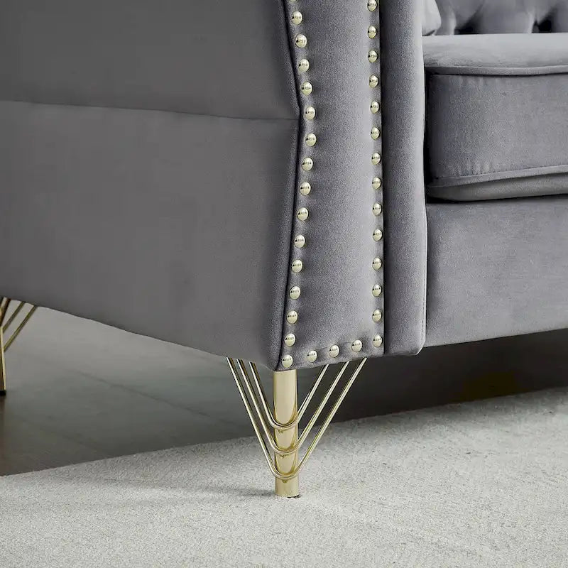 60.2 Chesterfield Velvet Sofa