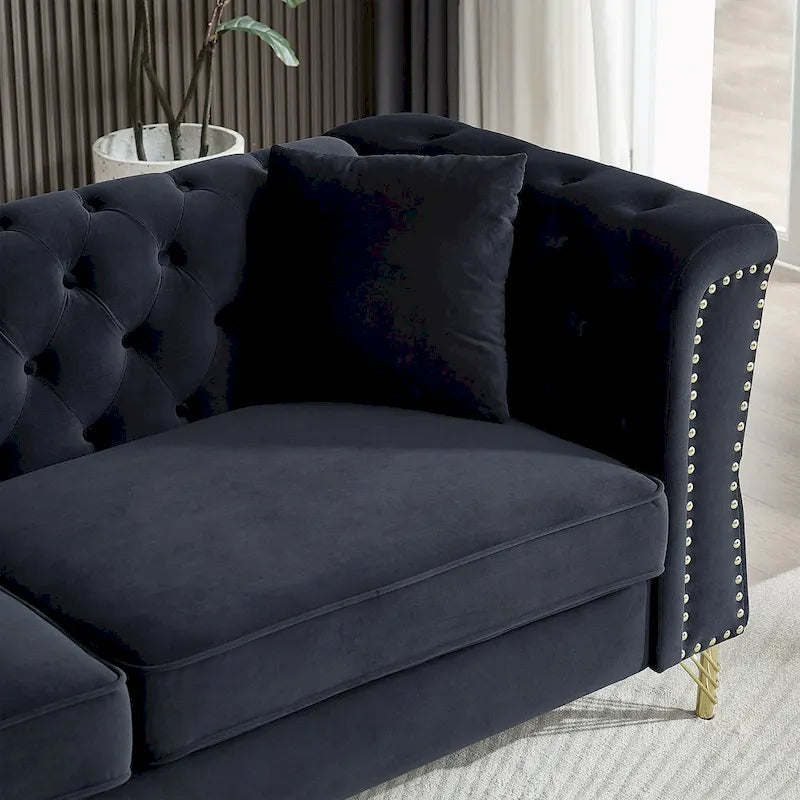 60.2 Chesterfield Velvet Sofa