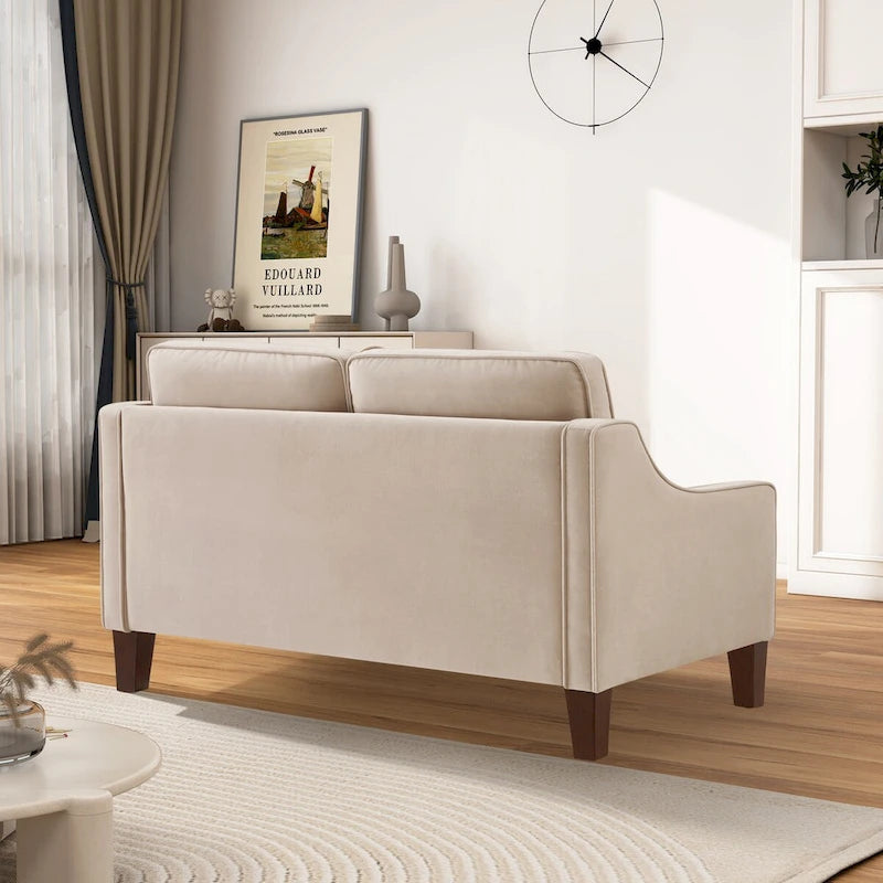 Modern Velvet Loveseat 2 Seater Sofa For Living Room