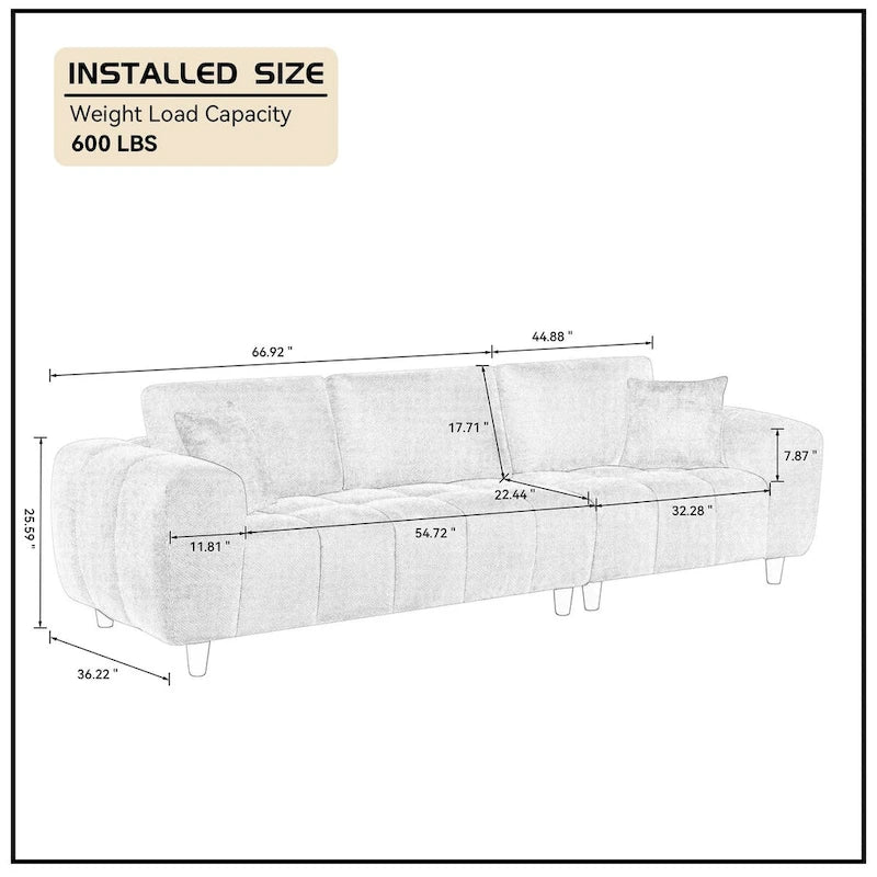 Convertible L Shaped Sectional Sofa Couch for Living Room and Office
