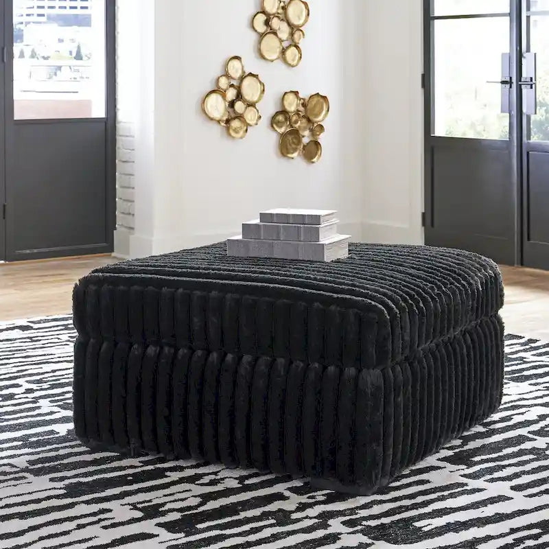 Signature Design by Ashley Midnight-Madness Black Oversized Accent Ottoman