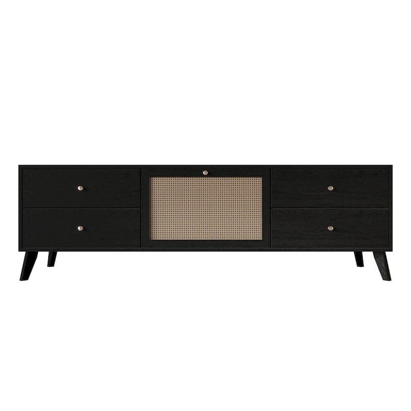 CraftPorch Mid-Century Modern Black TV Stand Console