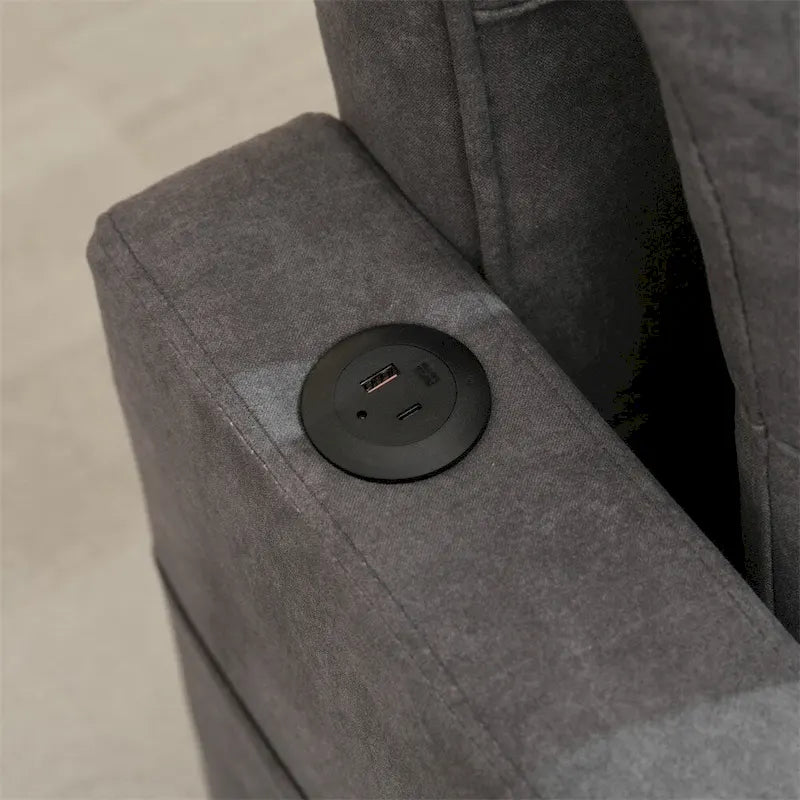 3-in-1 Pull Out Futon Convertible Chair with USB Ports