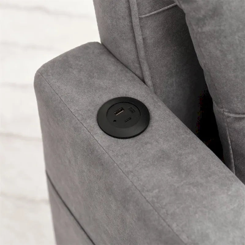 3-in-1 Pull Out Futon Convertible Chair with USB Ports