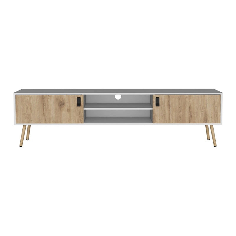 Huna TV stand Dual-Tone With Two Cabinets and Shelves
