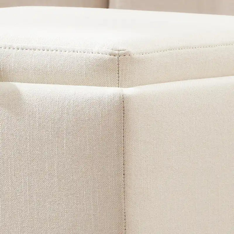 Square Storage Ottoman Set with Footstool and Tray