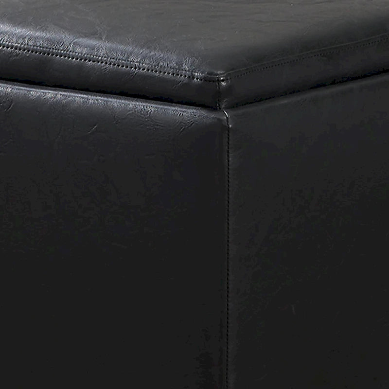 Square Storage Ottoman Set with Footstool and Tray