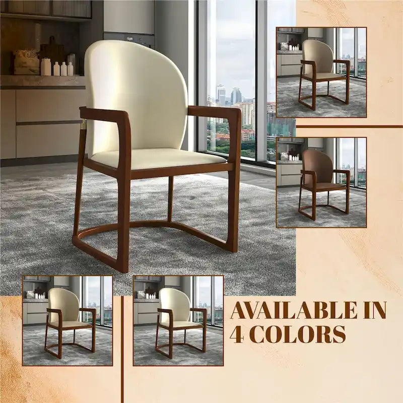 Modern Dining Chair in Upholstered Leather Svelta Series by LeisureMod