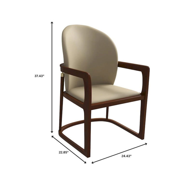 Modern Dining Chair in Upholstered Leather Svelta Series by LeisureMod
