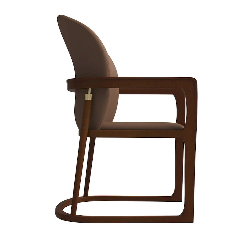 Modern Dining Chair in Upholstered Leather Svelta Series by LeisureMod