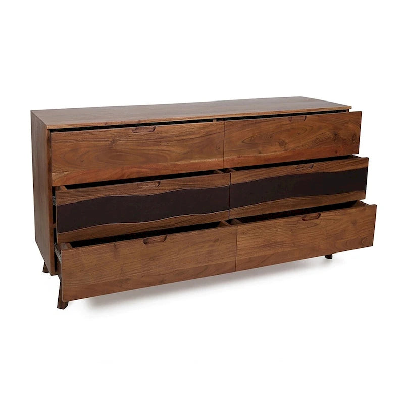 59x16.5x31 Six Drawer Sideboard,Wood Nightstands