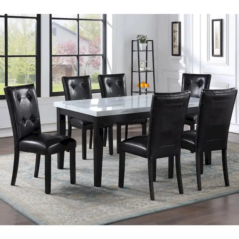Steve Silver Santeri White and Cherry Dining Set
