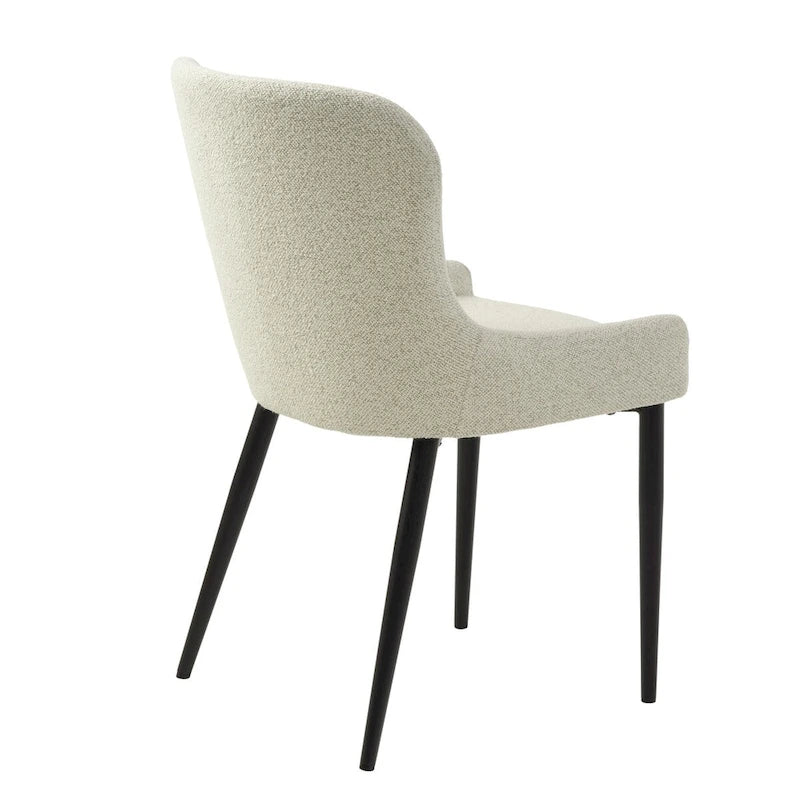 Rye Studio Boucle Dining Chairs with Black Steel Legs, Set of 2