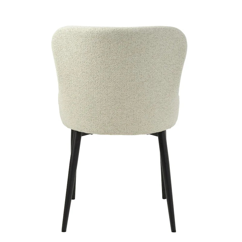 Rye Studio Boucle Dining Chairs with Black Steel Legs, Set of 2