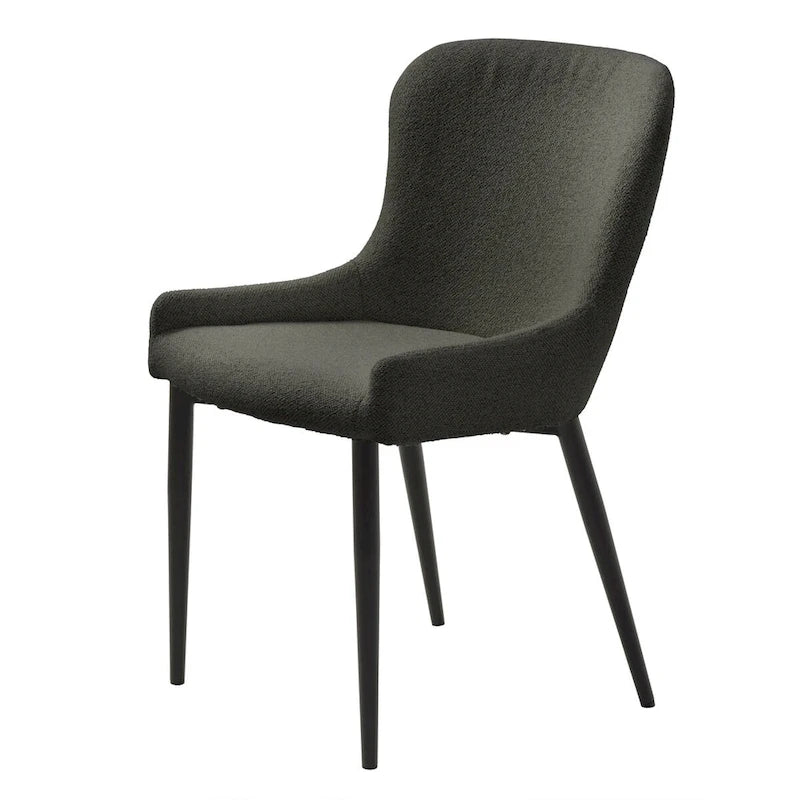 Rye Studio Boucle Dining Chairs with Black Steel Legs, Set of 2