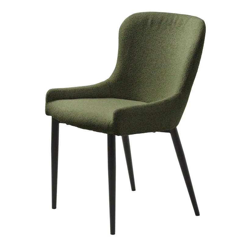 Rye Studio Boucle Dining Chairs with Black Steel Legs, Set of 2