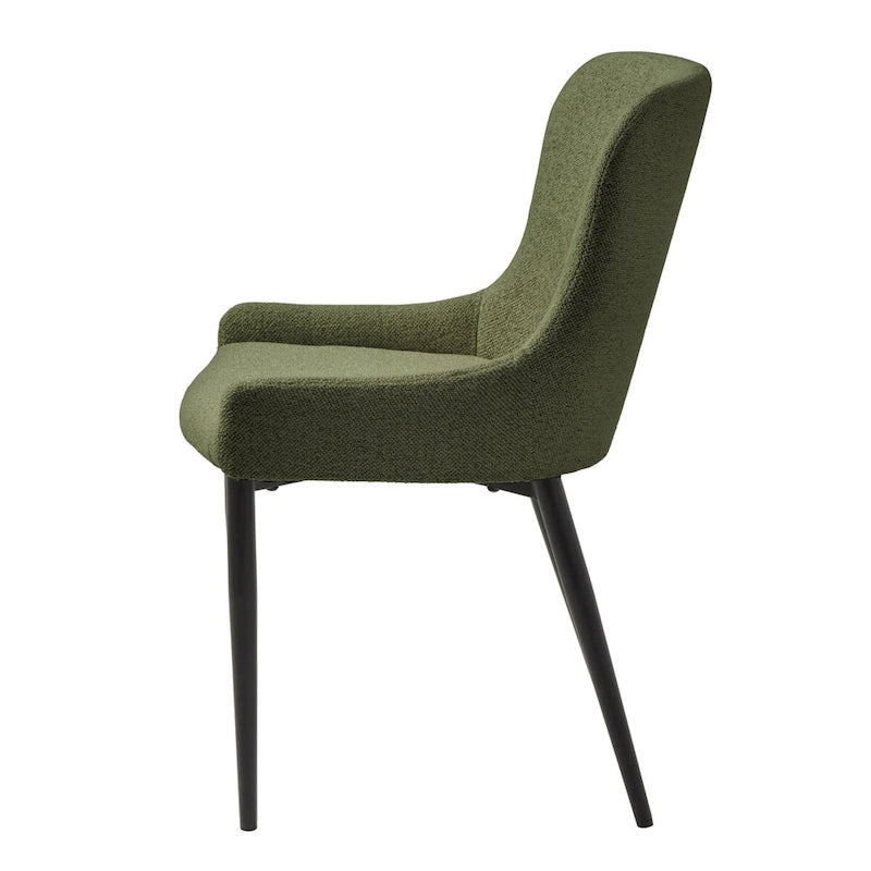 Rye Studio Boucle Dining Chairs with Black Steel Legs, Set of 2
