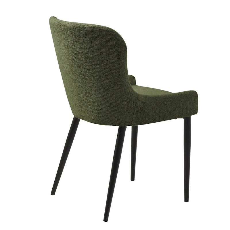Rye Studio Boucle Dining Chairs with Black Steel Legs, Set of 2