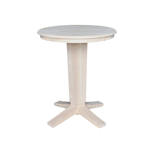 30 in Solid Wood Round Top Counter Height Dining Table with 2 Stools
