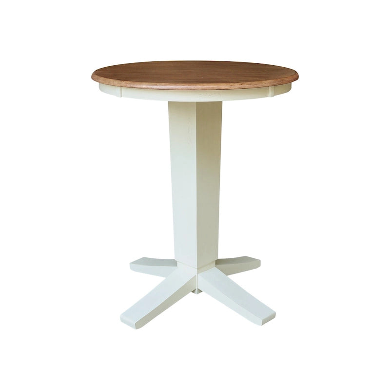 30 in Solid Wood Round Top Counter Height Dining Table with 2 Stools