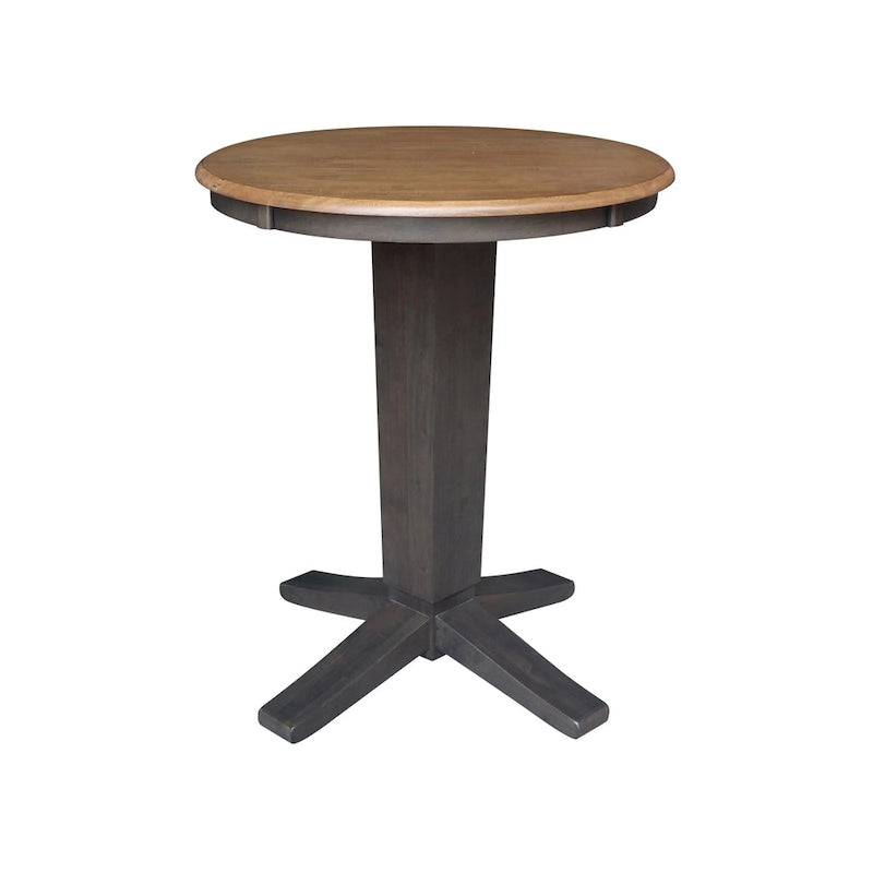 30 in Solid Wood Round Top Counter Height Dining Table with 2 Stools