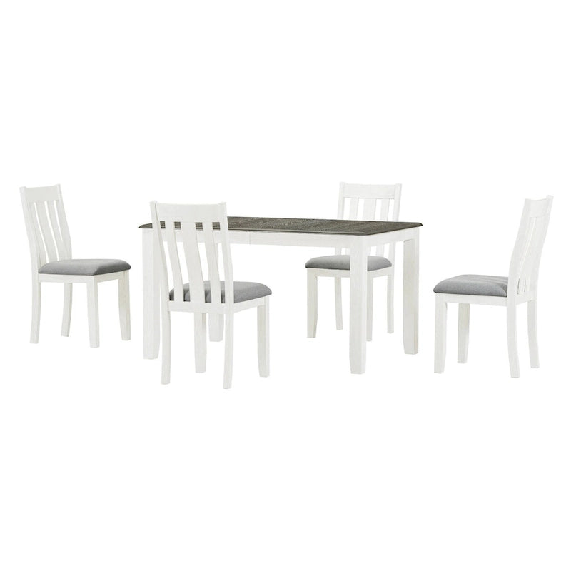 Retro Style 7-Piece Dining Table Set with Extendable Table and 6 Upholstered Chairs