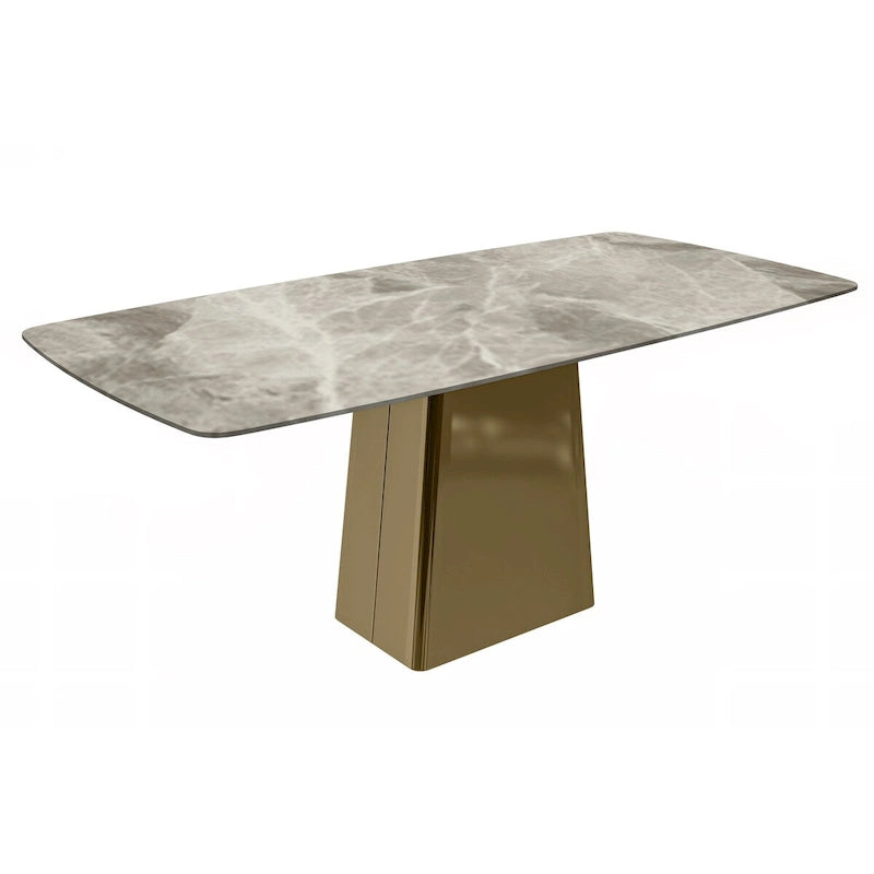Quinix Rectangular Dining Table with Sintered Stone/Glass Top