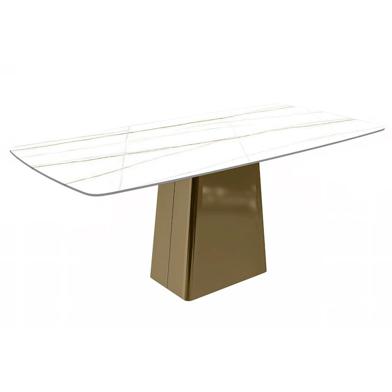 Quinix Rectangular Dining Table with Sintered Stone/Glass Top