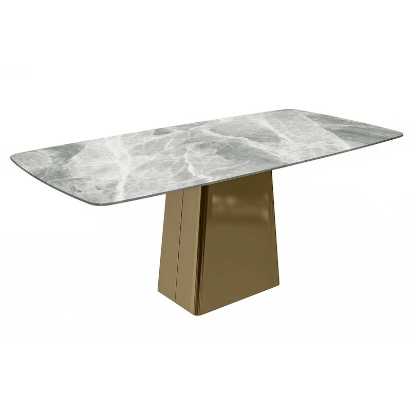 Quinix Rectangular Dining Table with Sintered Stone/Glass Top