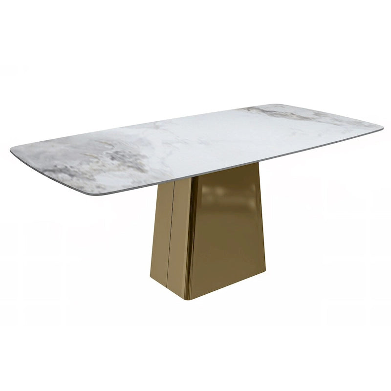 Quinix Rectangular Dining Table with Sintered Stone/Glass Top