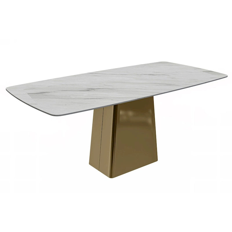 Quinix Rectangular Dining Table with Sintered Stone/Glass Top