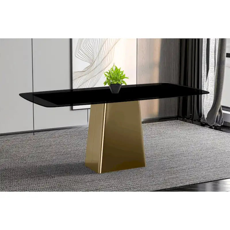 Quinix Rectangular Dining Table with Sintered Stone/Glass Top